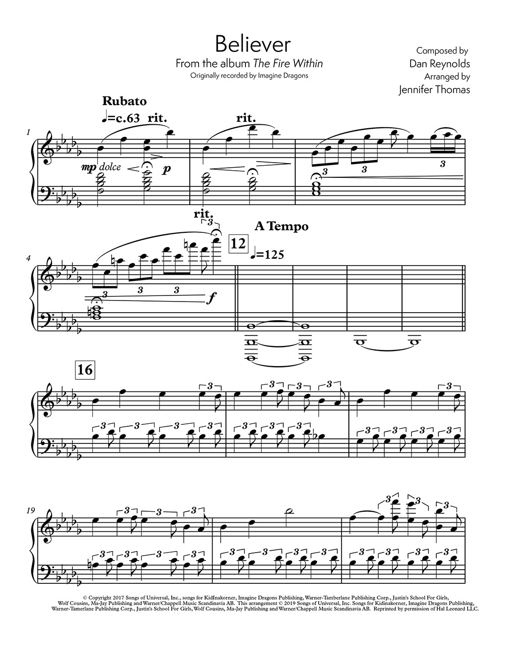 Cancionero digital The Fire Within Solo Piano, 2.ª edición
