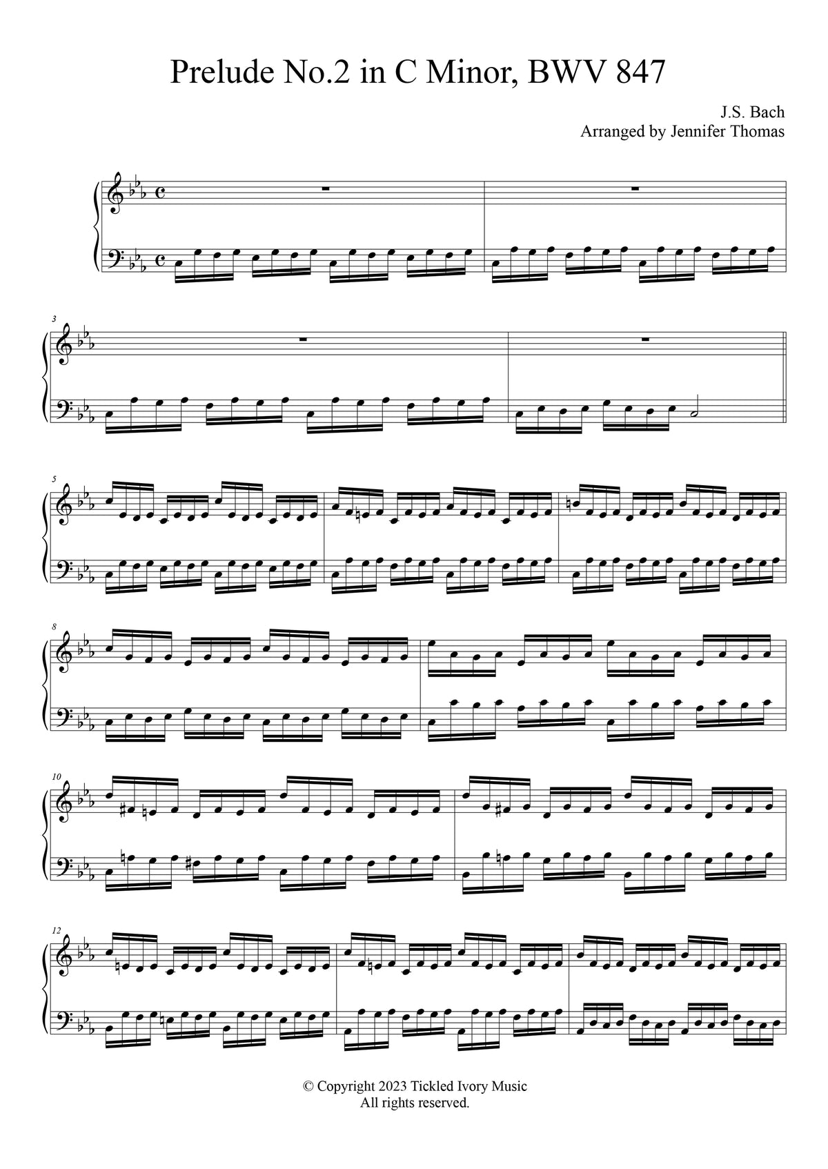 Prelude No 2, BWV 847