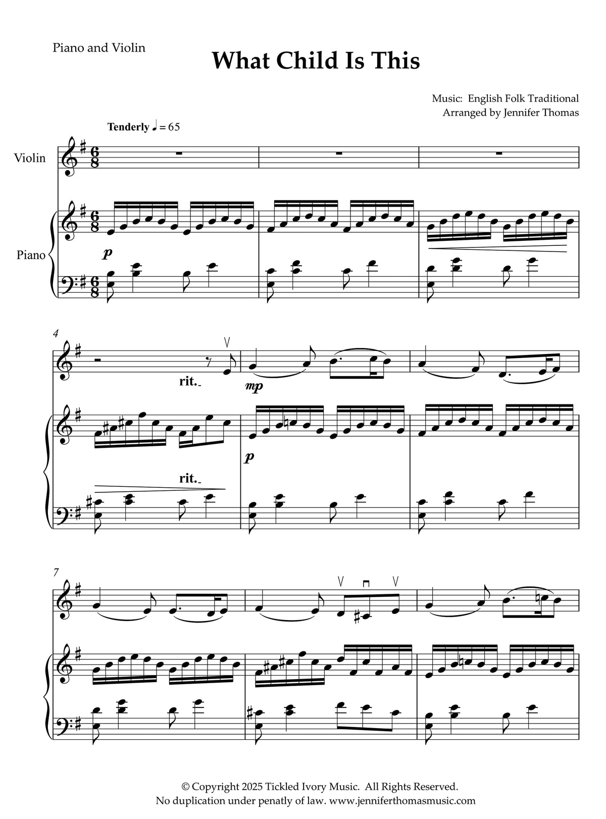 What Child is This (Duet for Piano & Violin)
