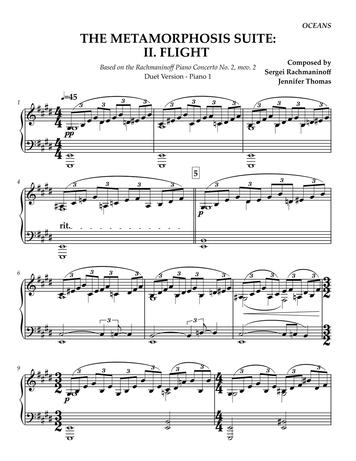 The Metamorphosis Suite: Transformation & Flight (Duet for 2 Pianos)