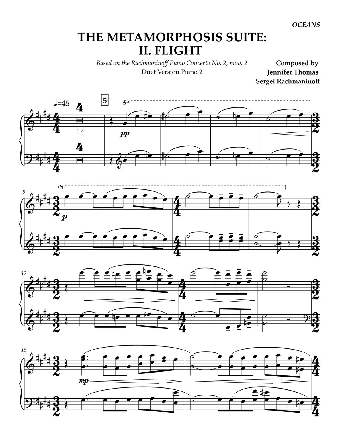 The Metamorphosis Suite: Transformation & Flight (Duet for 2 Pianos)