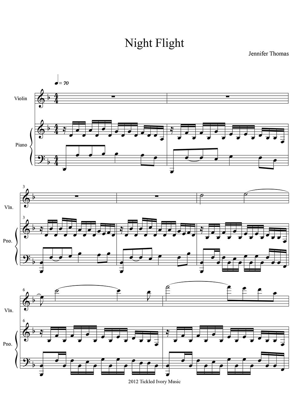 夜間飛行 (ピアノとヴァイオリンの二重奏)