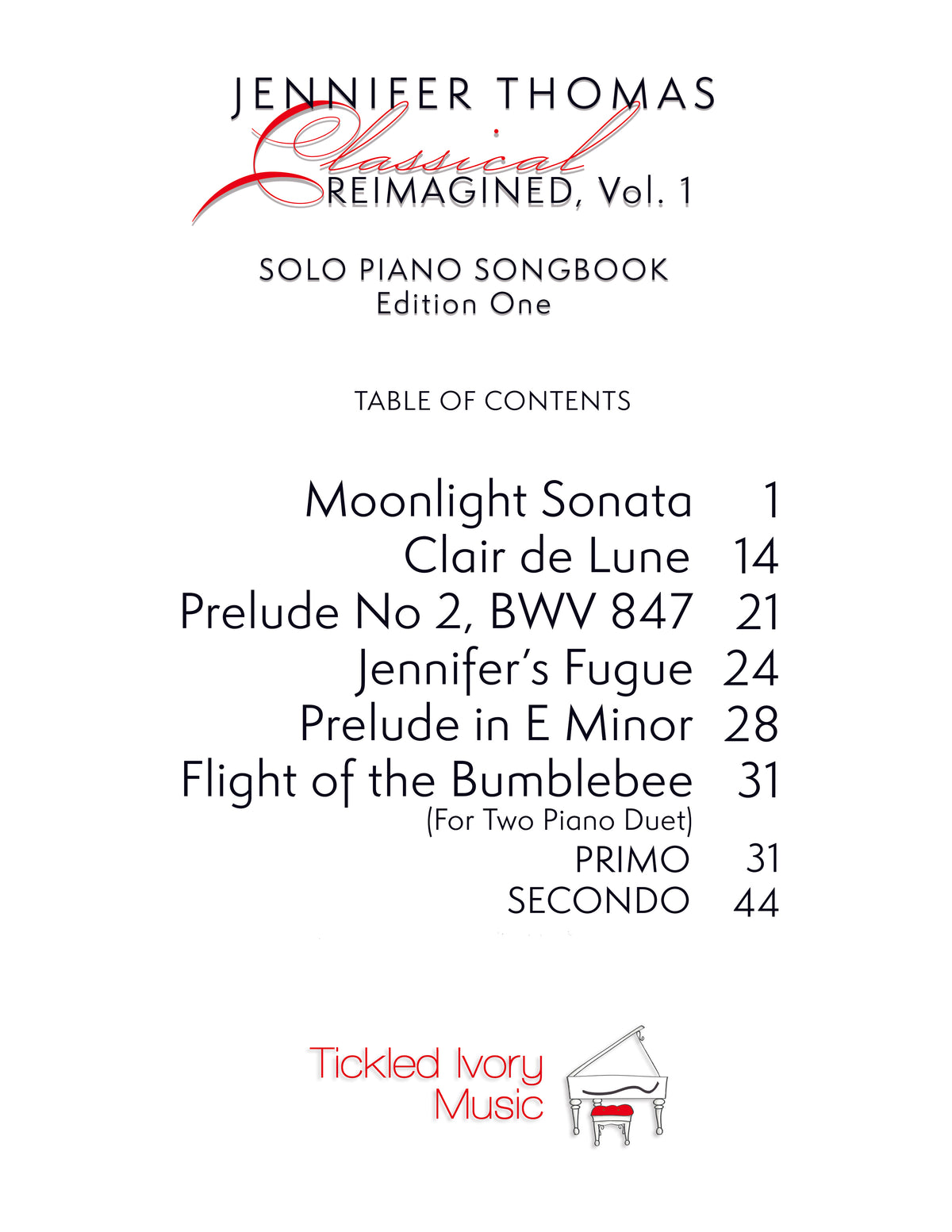 Classical Reimagined, Vol. 1 Solo Piano Digital Songbook