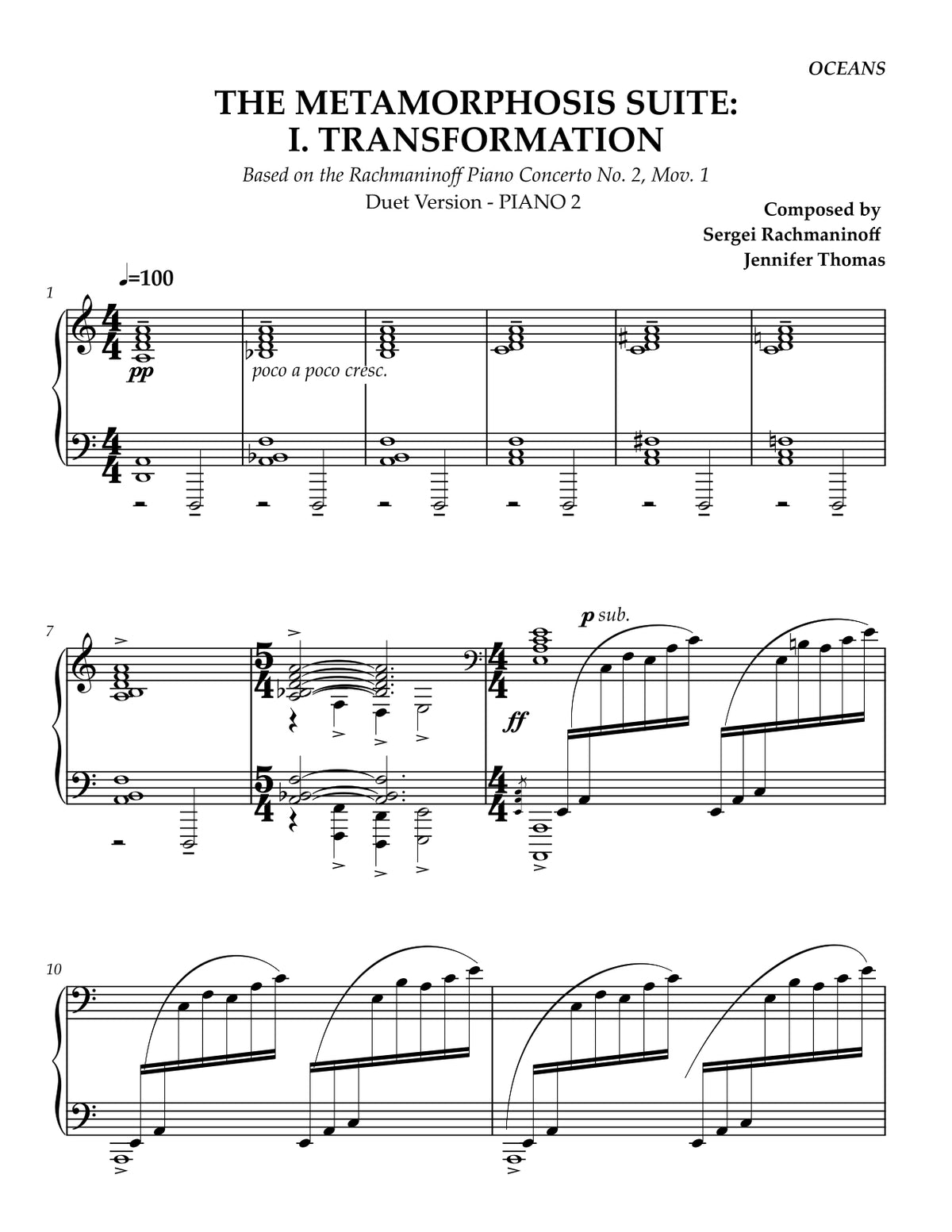 The Metamorphosis Suite: Transformation & Flight (Duet for 2 Pianos)
