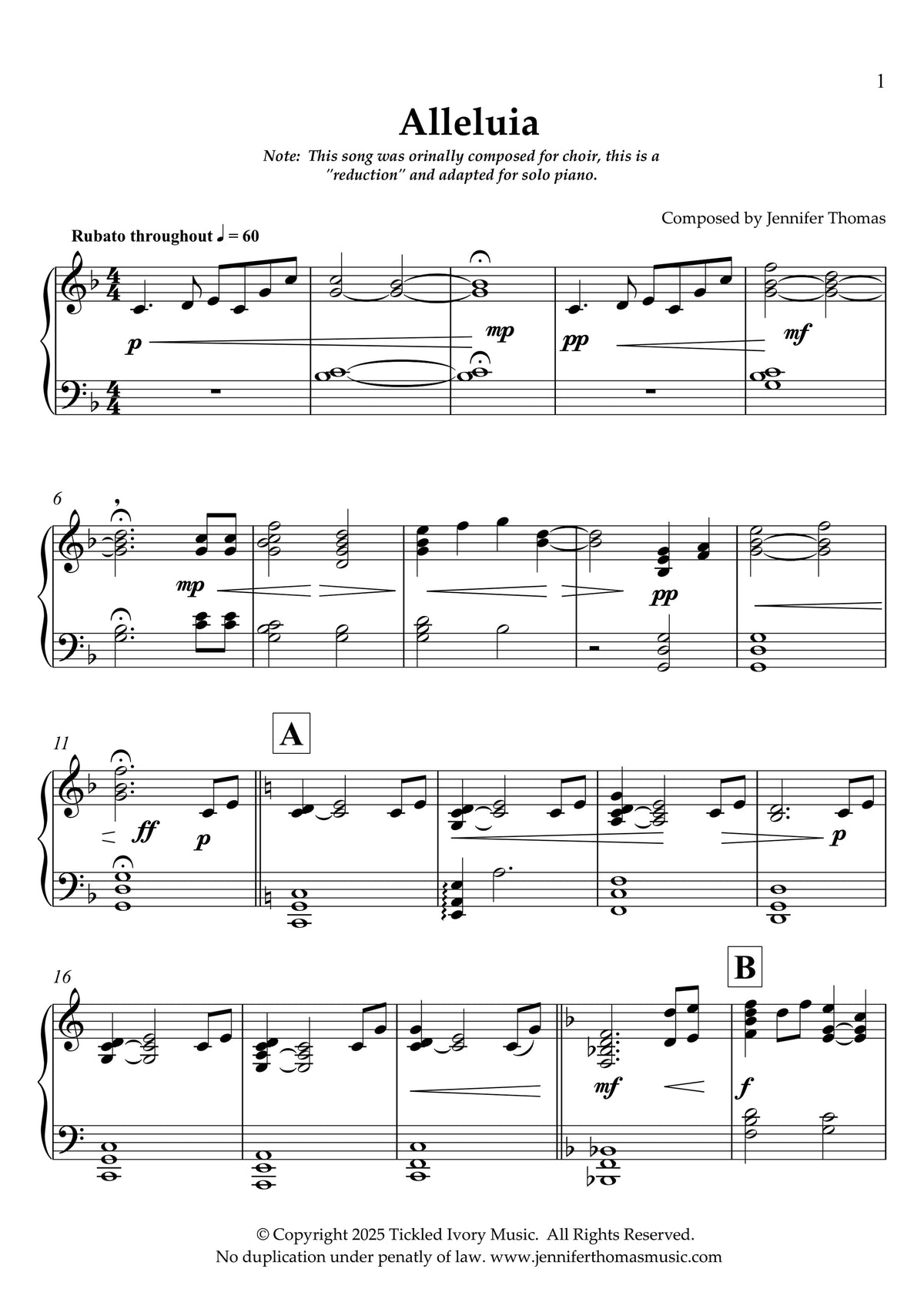 Alleluia (Solo Piano)