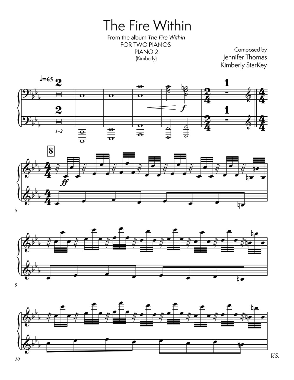ザ・ファイア・ウィズイン (2台ピアノのための二重奏)