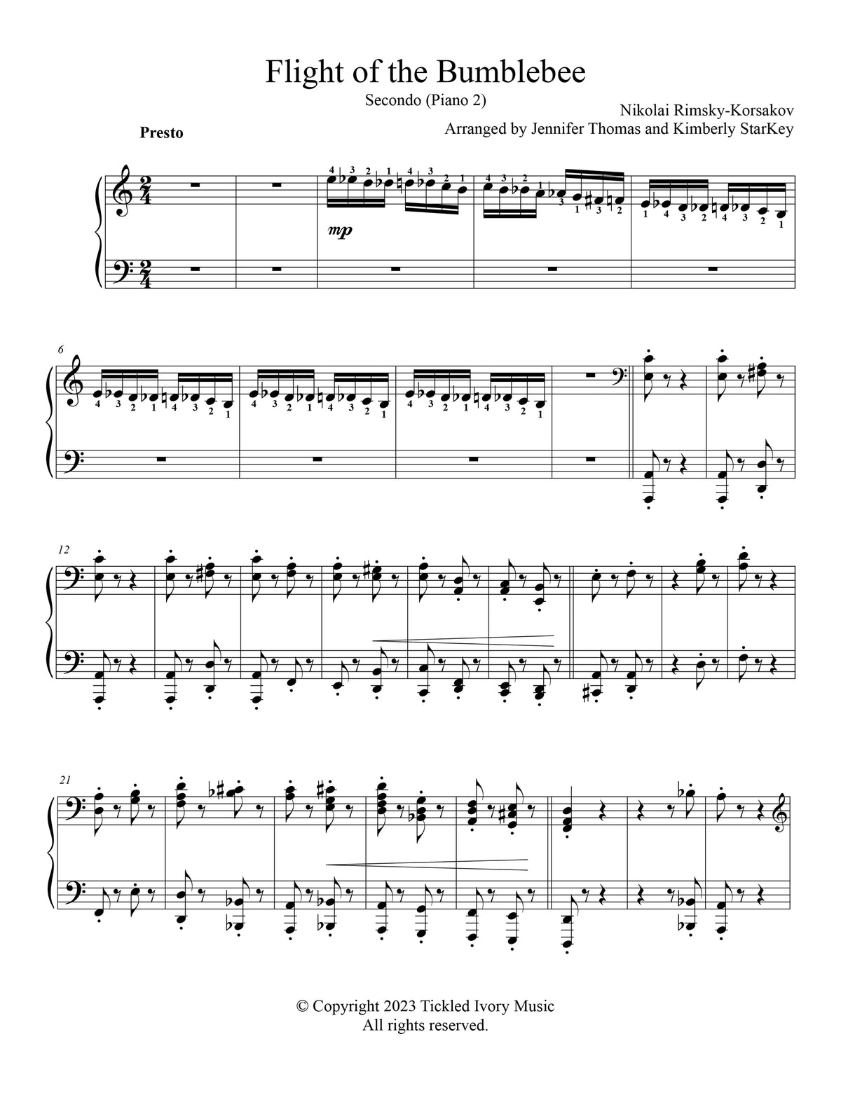 Flight of the Bumblebee (for 2 Piano Duet)