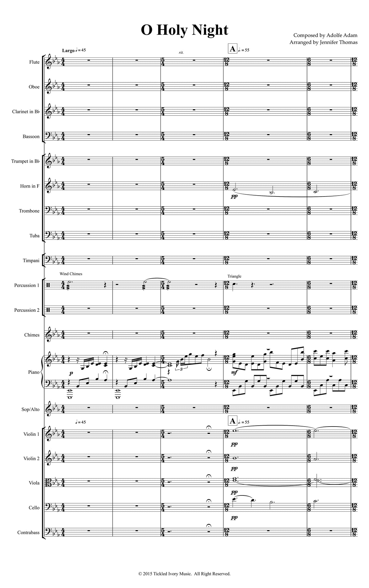 O Holy Night (Full Orchestra & Choir Score Rental)